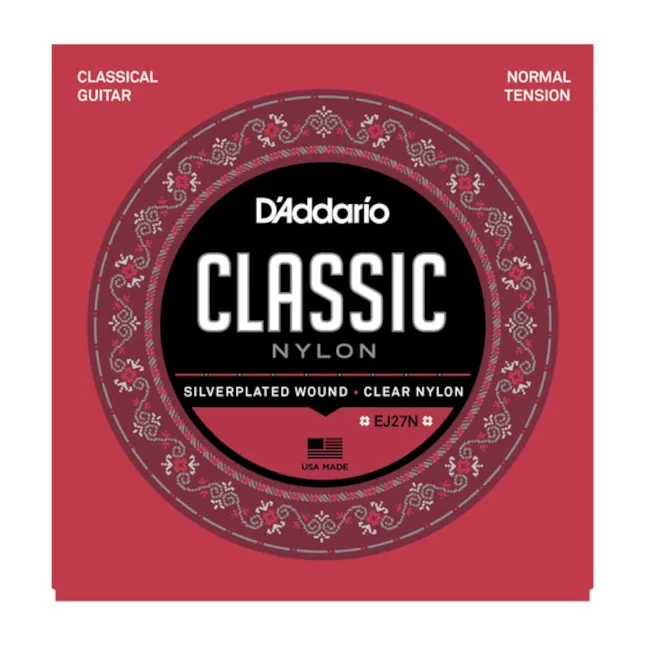 Daddario - ej-27n nylon snarenset normal tension voor klassieke gitaar