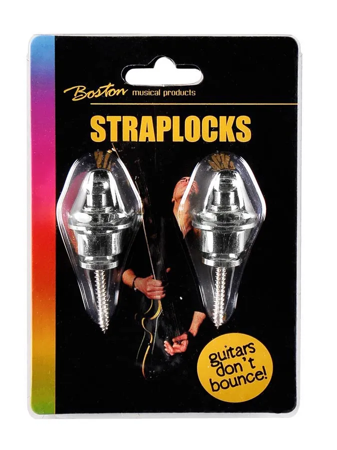 Boston - bsl-20-ch straplock voor montage gitaarband aan de gitaar