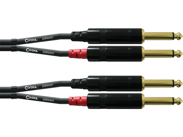 Cordial - cfu6pp dual mono kabel - 6,3mm jack - 6,3mm jack 6m