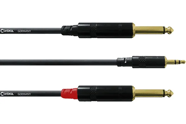 Cordial - cfy1.5wpp splitter kabel - 3.5mm trs jack - 2x ts  jack 1,5m
