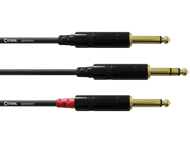 Cordial - cfy3vpp splitter kabel - 6,3mm trs jack - 2x ts  jack 3m