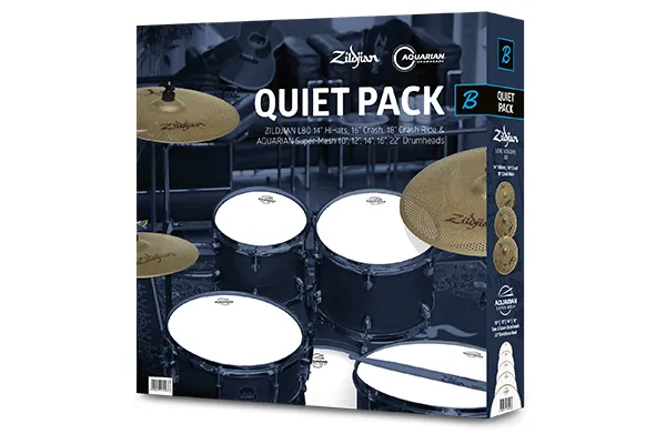 Zildjian - ziaqlvsmb low volume cymbalset 14", 16", 18" + gaasvellen