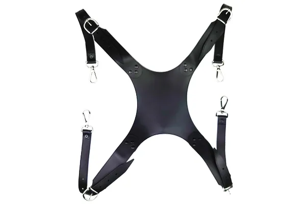 Muzip - kruisvest bassdrum zwart, 4 haken