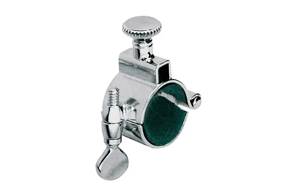 Riedl - harphouder buisklem 12mm nikkel scharnierkastje