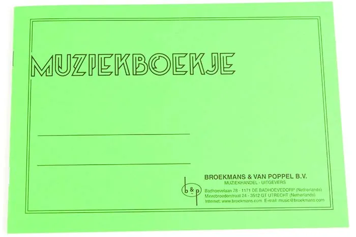 Boek - muziekschrift a5 b & van poppel notenschrift groen